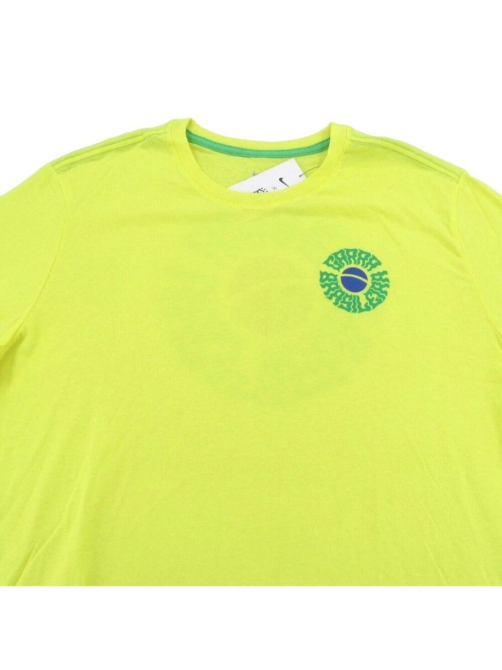 Nike Brazil Voice Graphic T-Shirt Mens Size Large Dynamic Yellow NEW